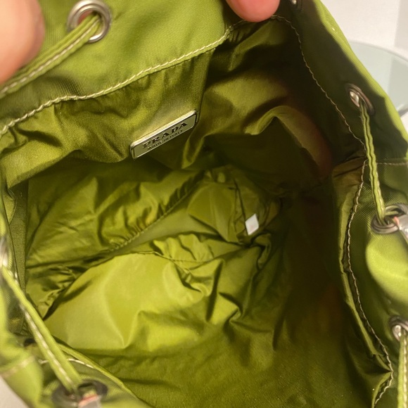 PRADA TESSUTO NYLON MINI DRAWSTRING BAG WITH CROSSBODY CHAIN - Picture 12 of 15